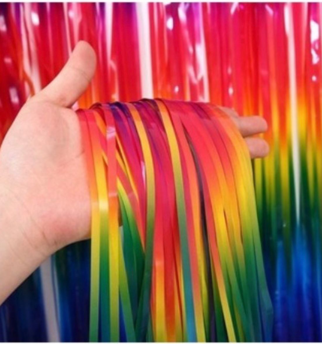 CORTINA METALIZADA MULTICOLOR DEGRADE COLOR FUERTE 2MT X 1MT